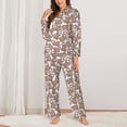thumbnail image 2 of Naloa brown sloth family Pajamas for Women Set, Womens Pajama Sets, Lounge Sets for Women, 2pjs for Women-Medium, 2 of 7