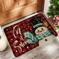 thumbnail image 6 of Seyotauo Christmas Door Mat Let it Snow Doormat Christmas Snowman Rug Winter Seasonal Floor Mat Xmas Decorative Buffalo Plaid Non Slip Front Door Mat for Indoor Outdoor Entrance, 24 x 16 Inch, 6 of 6