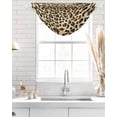 thumbnail image 4 of Waterfall Valances for Windows, Leopard Printed Kitchen Sheer Valance Curtains, Modern Animal Fur Patterns Rod Pocket Elegant Swag Valances for Living Room Bedroom, 47.2"x38.5", 1 Panel, 4 of 8