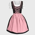 thumbnail image 2 of AOMPMSDX Oktoberfest Womens Dresses Plus Size Square Neck Midi Dress with Apron Party 2PCS Set, 2 of 4