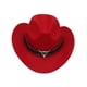thumbnail image 5 of Sonducket Sombrero de mujer de moda con sombra de ala ancha y protección solar Sombrero de vaquero Western Outback cómodo Sombreros rojo, 5 of 6