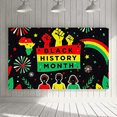 thumbnail image 5 of Vibrant Colorful Black History Month Themed Banner with Raised Fists African Map and Rainbow Elements Backdrop Decor for Community Gatherings Educational Events Cultural Celebrations Party Decors, 5 of 8