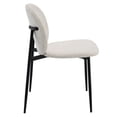 thumbnail image 7 of Set of 4 Boucle & Black Finish Side Chair, Mid-Century Modern Fabric Dining Chairs with Metal Frame (White), 7 of 7