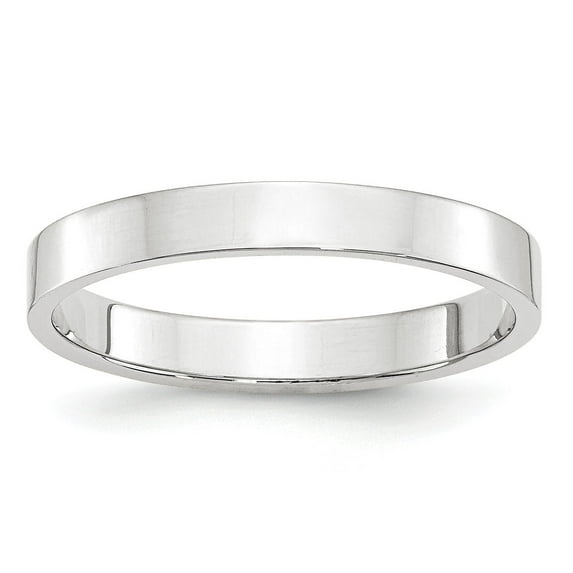 10KW 3mm LTW Flat Band Size 10 in 10k White Gold