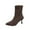 Brown High-Heels Ankle Boots, variant on Women's Square Toe Sock Boots, Stretch Knitted High Heel Ankle Booties, Casual Winter Footwear for Outdoor and Indoor Fashion
