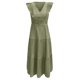 thumbnail image 5 of Vestido sin mangas jacquard liso con volantes para mujer: hombros descubiertos, fruncido, corte A en capas, poliéster-elastano, tallas S-XL, 5 of 5