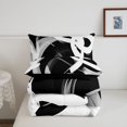 thumbnail image 5 of Homewish Swirl Stripes Twin Comforter Sets,Aesthetic Artwork Bedding Set,White Black,Black Reversible,2-Piece,1 Comforter and 1 Pillowcase, 5 of 7