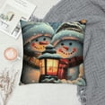 thumbnail image 2 of Orinice Snowmen Lantern Winter Graphic Decorative Throw Pillow Cover for Home Sofa, Christmas Winter Pillow Case, 1PC 24x24in, 2 of 5