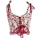 thumbnail image 2 of ICHUANYI Clearance Women Casual Sexy Eyelet Lace-up Floral Print Fishbone Court Vintage Corset Straps Tank Top(Beige, L) ICHUANYI WER2023081011401, 2 of 9