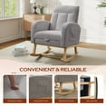 thumbnail image 5 of FFH Rocking Chair for Nursey, Rocking Chair with Footrest, Corduroy Armchair with High Backrest and Side Pockets, Accent Chair for Living Room, Bedroom, Gray, 5 of 10
