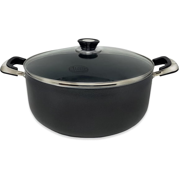 18 Qt Non-stick Stock Pot w/Lid, Aluminum Dutch Oven for Braising, Boiling & Stewing – Multi-Purpose Cookware