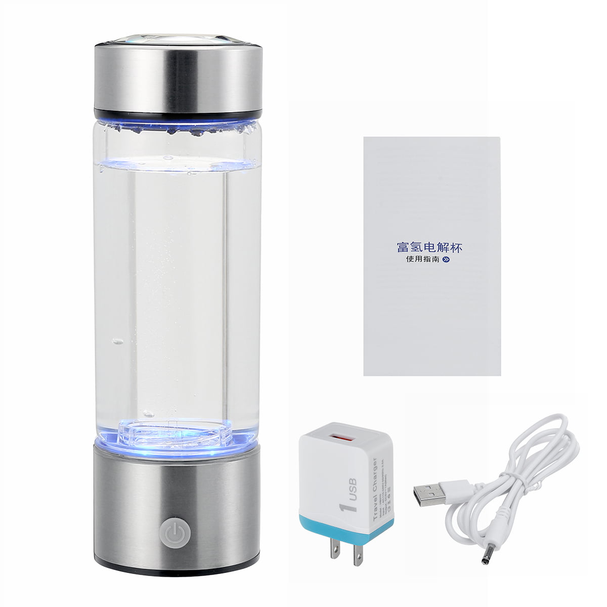 2020 1500PPB Portable Hydrogen Rich Water Maker Generator Glass Bottle+Gift Box 