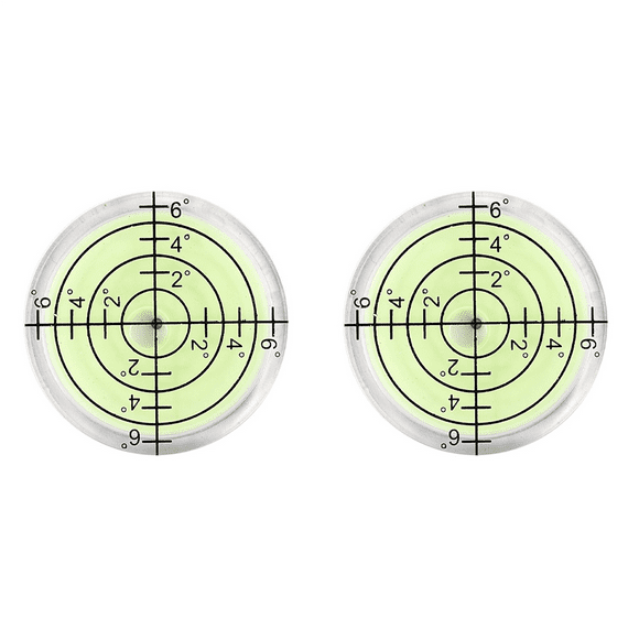 2 Pcs 32x7mm Acrylic Bubble Level Round Level Bubble Accessories, Green