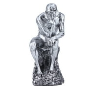 KAUU Thinker Statue European Style Resin Character Sculpture Home Office Bookshelf OrnamentSilver LMZ