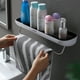 thumbnail image 3 of Naiovety Estante de ducha para baño, almacenamiento organizador montado en la pared, soporte de drenaje de baño a prueba de herrumbre de plástico, Almacenamiento y organización del hogar Negro Naiovety  HA009174-01B, 3 of 6