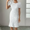 thumbnail image 4 of Njagoc3 Womens Lace Midi Dress, Short Sleeves for Summer Date & Cocktail Party, 4 of 6