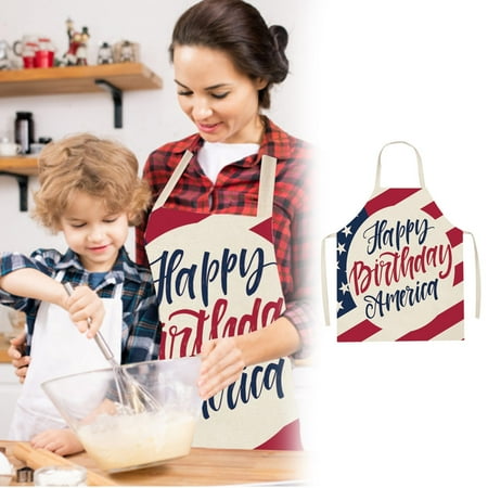 

HMPEAIIY Independence Day Apron Home Party Sleeveless Coverall Kitchen Cooking Apron Adjustable Baking Apron (1pc) Cooking Apron Mens Mans Apron Star Apron Adult Cute Cooking Apron Men Mens Apron for