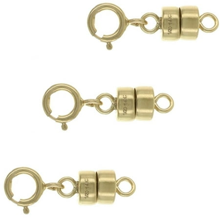 14K Gold Filled 4.5 mm Magnetic Clasp Converter for Jewelry and Necklaces | Made in USA [3 Pack]