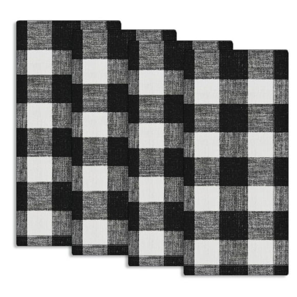 Fabstyles Country Check Cotton Set of 4 Kitchen Towel