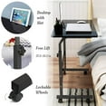 thumbnail image 3 of SOGES Bureau d'Ordinateur Portable Réglable et Mobile avec Fente Intégrée pour Lit et Sofa, Noir, 3 of 5