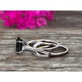 thumbnail image 3 of Oval Cut 2.50 Carat Black Diamond Moissanite Engagement Ring Set Solid 10K White Gold Promise Ring Bridal Gift, 3 of 5