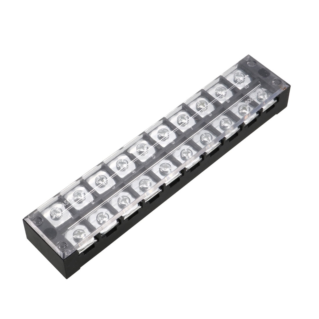 Uxcell 6 Position Dual Row Barrier Terminal Block - 600V 45A, TB-4506L With Removable Cover For Wiring
