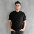 thumbnail image 3 of Gildan- 100% Heavy Cotton T-Shirt for Men | 5.3 oz, Classic Width, Rib Collar, Men's Short Sleeve Tee | Color -Black, 6 Pack Bulk Tees | Size- 2X-Large, 3 of 4