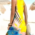 thumbnail image 4 of Vestido corto con estampado tie-dye Vestido plisado sin mangas, azul amarillo, XL sidaley AP002087-20, 4 of 7