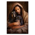 thumbnail image 2 of Blackand Tan Coonhound Dog Wall Art, Funny Animal Canvas Wall Decor for Bedroom, Printed And Stretched On Wooden Frame, Ready To Hang, Nursery, Living Room Decor 12x18 inch, 2 of 5