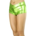 thumbnail image 4 of ToBeInStyle Women's Elastic Higher Waisted Metallic Mini Shorts, 4 of 7