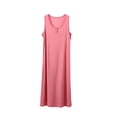 thumbnail image 2 of ZyeKqe Long Nightgown for Women Plus Size Sleeveless Button Front Crewneck Stretch Casual Lightweight Comfy Loungewear Midi Dress, 2 of 9