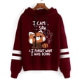 thumbnail image 1 of Sudadera con capucha con estampado de letras de panda para hombre y mujer, suéter holgado, camisetas casuales de manga larga con personalidad, 1 of 4