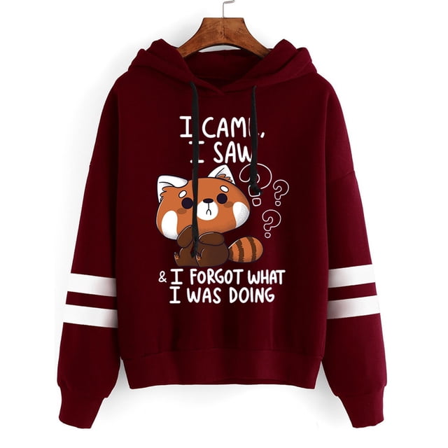 Sudadera con capucha con estampado de letras de panda para hombre y mujer, suéter holgado, camisetas casuales de manga larga con personalidad