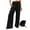 Black, variant on Womens Wide Leg Linen Pants Baggy High Waisted Casual Solid Boho Trousers for Women