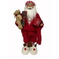 thumbnail image 1 of Holiday Time 18-Inch Santa Decoration in Red Pajamas with Mug, Teddy Bear, and Slippers, 1 of 6
