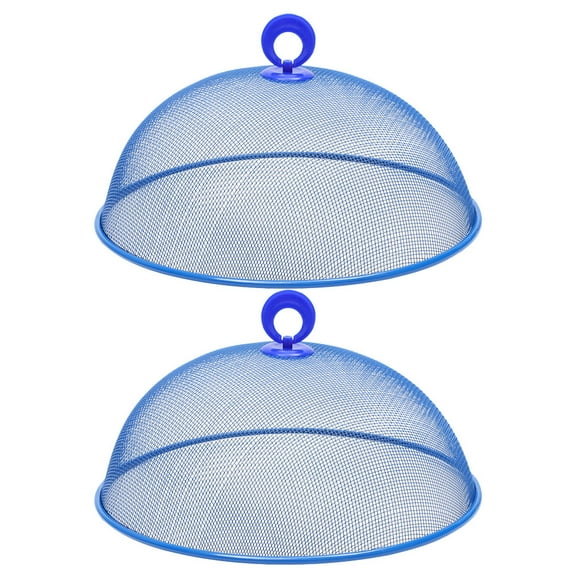 WASHWEPE 2Pcs Dome Screen Mesh Food Covers Iron for Outdoor Dining Protection