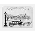 thumbnail image 1 of Sketchy Bath Mat, Old Street Scene Carriage Horse from Twenties Historical Northern Europe Theme, Non-Slip Plush Mat Bathroom Kitchen Laundry Room Decor, 29.5 X 17.5 Inches, Black White, Ambesonne, 1 of 2