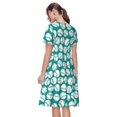 thumbnail image 2 of Bixox Robe d'Été à Manches Courtes pour Femmes Robe Ample Longueur Genou avec Poches-Basketball Vert, 2 of 7