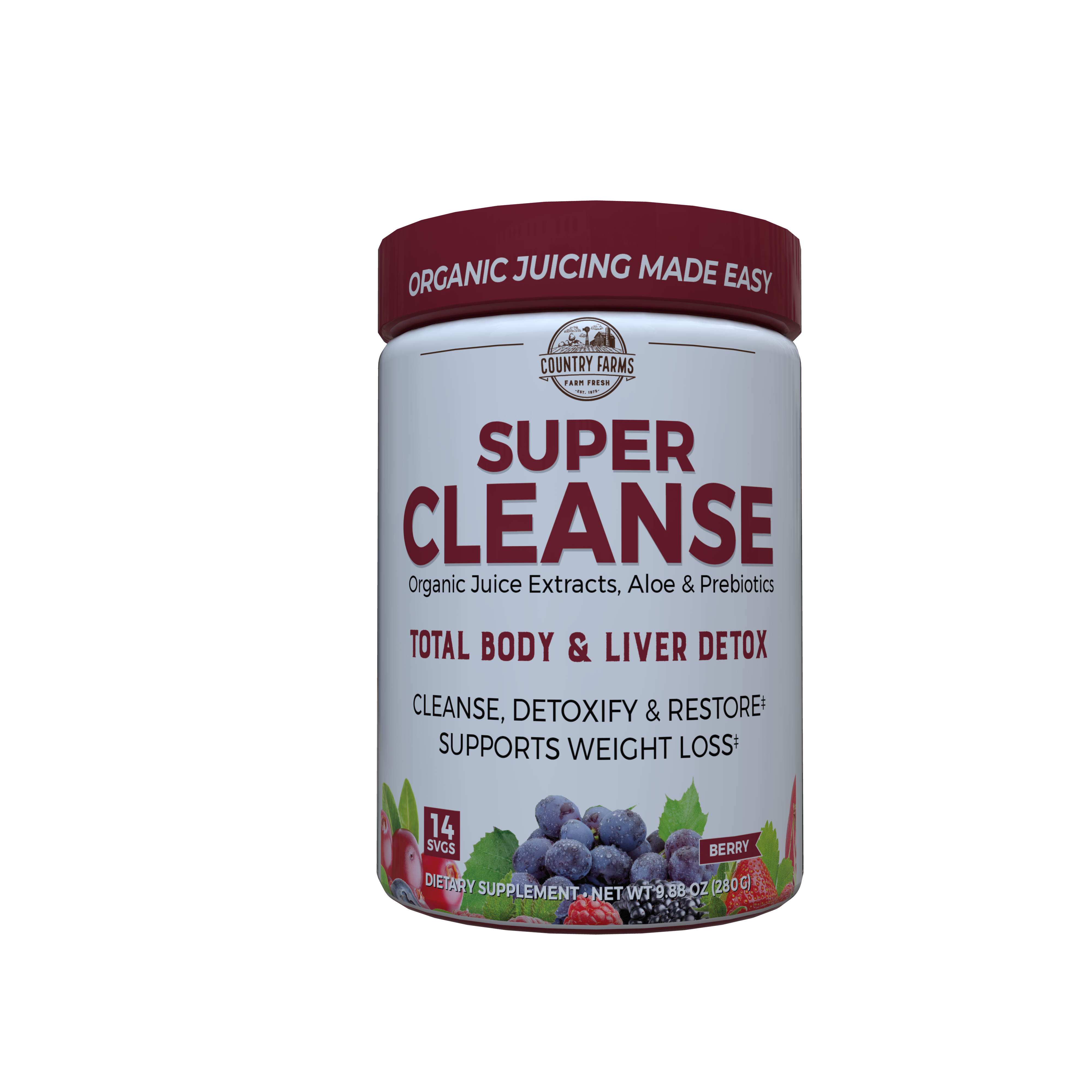 Country Farms Super Cleanse Dietary Supplement, Organic Detox, 35