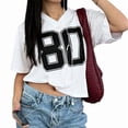thumbnail image 3 of Women'S Oversized Jersey Summer Tops Graphic Tees Y2k Streetwear Short Sleeve Shirts White M, 3 of 9