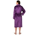 thumbnail image 4 of PAVILIA Robes For Women, Fleece Soft Fluffy Bathrobe, Plush Cozy Long Spa Robe, Satin Trim (S/M, Purple), 4 of 9