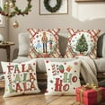 thumbnail image 3 of Nutcracker Pillow Covers Christmas Tree Pillow Cases Decorative Throw Pillows 16 x 16 Inch Set of 4 Xmas Winter Holiday Pillow Cushion Case Covers for Sofa Couch Red, 3 of 6