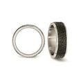 thumbnail image 2 of Black Plated Stainless Steel Textured Wedding Band Ring, 2 of 5