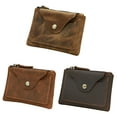 thumbnail image 3 of JeashCHAT Leather Wallet Mini Pouch Purse Zipper Change Bag Credit Card Holder Gifts for Men Women, Brown, 3 of 5