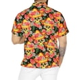 thumbnail image 2 of HAPPY BAY Men's Hawaiian Short Sleeve Summer Caribbean Party Shirt Fashion Halloween Costumes Button Down Shirts for Men 4XL Hippie Skulls Black, 2 of 4