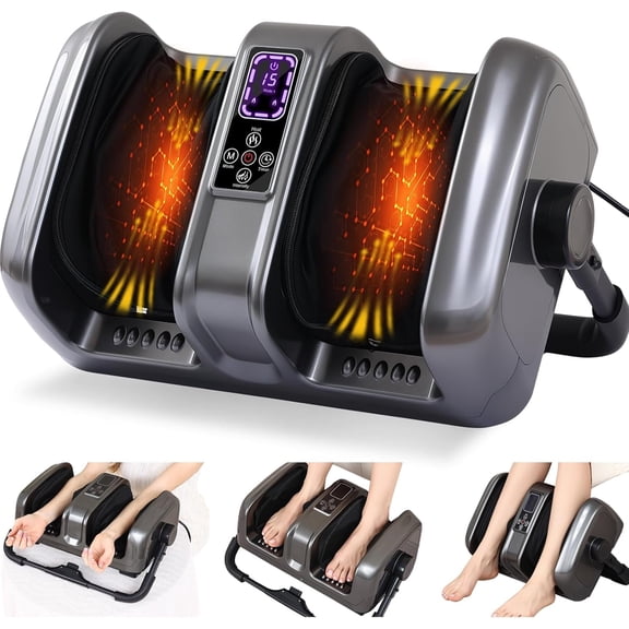 Foot Massager, Deep Shiatsu Massage, Kneading and Rolling Foot, Calf and Arms, Relieves Muscle Tension, Helps to Comfort and Relax, Suitable for Home or Office Use