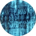 thumbnail image 1 of Ahgly Company Indoor Round Abstract Light Blue Modern Area Rugs, 4' Round, 1 of 4