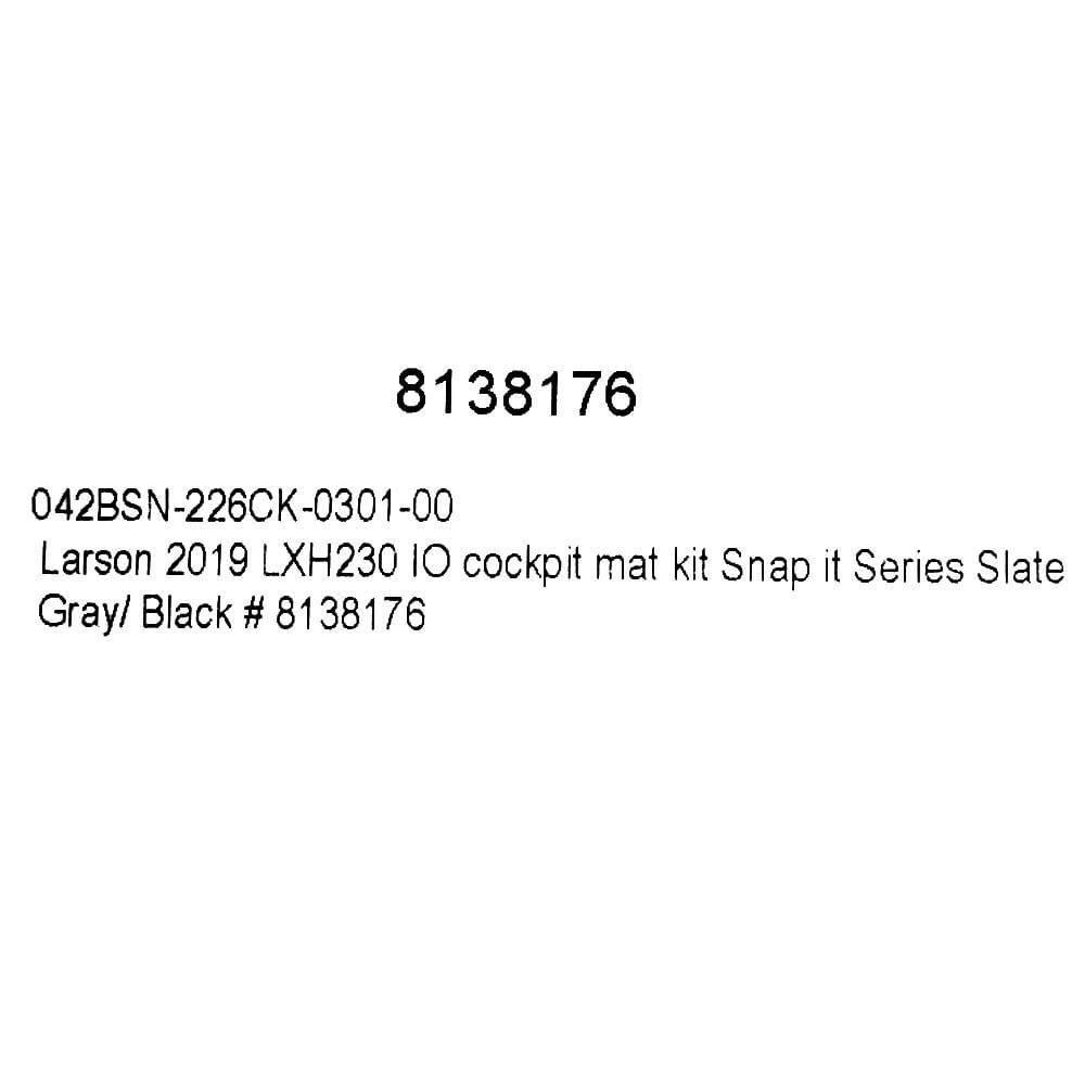 Larson Boat Cockpit Mat Kit 8138176 | LXH 230 IO Slate Gray (7PC)