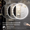 thumbnail image 3 of FTOTI 24 Inch Round LED Bathroom Mirror - 6000K Daylight Backlit, Anti-Fog & Dimmable, Frameless Waterproof Mirror with Touch Control, CRI90+, IP54 for Vanity & Makeup, 3 of 6
