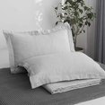 thumbnail image 2 of King Linens 100% Belgian Linen Pillow Shams Stone Washed Solid Color Basic(King,Grey), 2 of 4